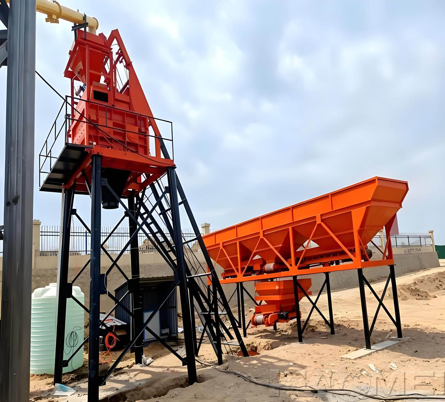 Concrete mixer paired with a PLD batching machine.jpg