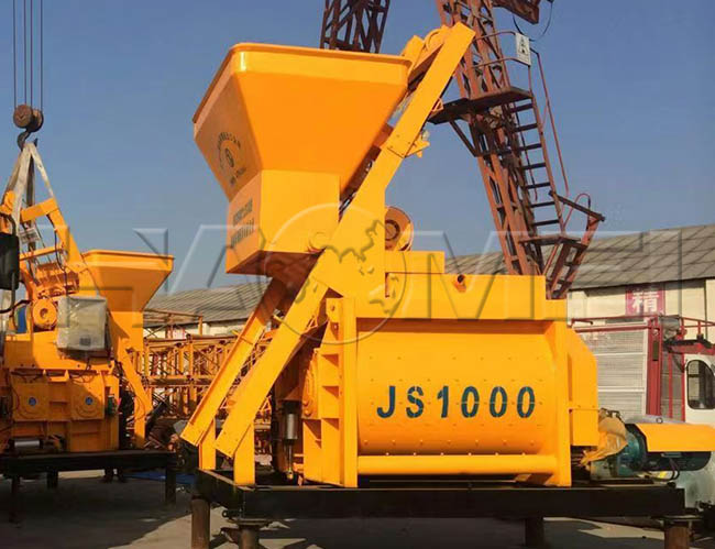 خلاطة الخرسانة ثنائية المحور من سلسلة JS الأكثر شيوعًا JS1000